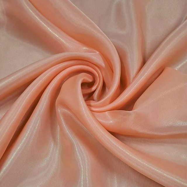 Orange Colour Shimmer Organza Fabric