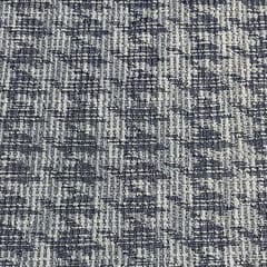 Navy Blue Colour Tweed ZigZag Fabric