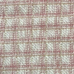 Dusty Pink Colour Tweed Checks Fabric