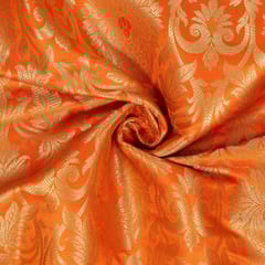 Orange Colour Brocade Fabric