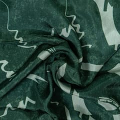 Green Colour Uppada Silk Digital Printed Fabric
