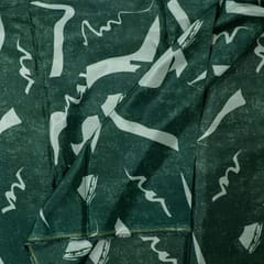 Green Colour Uppada Silk Digital Printed Fabric