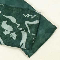 (5 mtr) Green Colour Uppada Silk Digital Printed Fabric Set