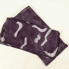 (5 mtr) Wine Colour Uppada Silk Digital Printed Fabric Set