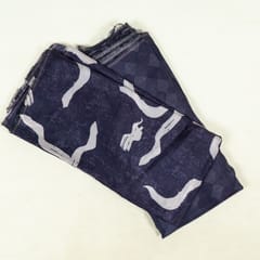 (5 mtr) Purple Colour Uppada Silk Digital Printed Fabric Set