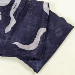 (5 mtr) Purple Colour Uppada Silk Digital Printed Fabric Set