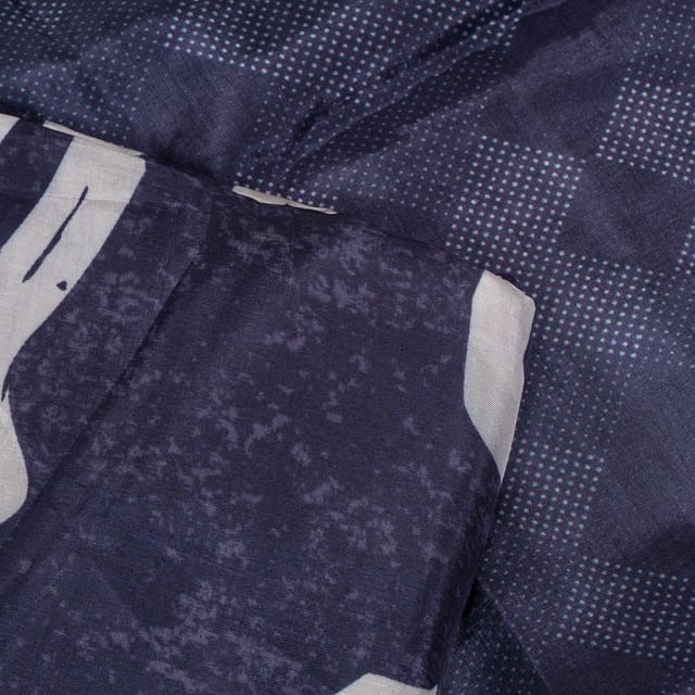 (5 mtr) Purple Colour Uppada Silk Digital Printed Fabric Set