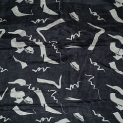 Black Colour Uppada Silk Digital Printed Fabric