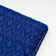Blue Colour Silk Ikat Fabric