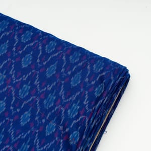 Blue Colour Silk Ikat Fabric