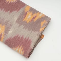 Grey with Multi Colour Cotton Ikat Fabric