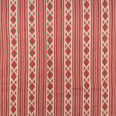 Red with White Colour Cotton Acrylic Fabric