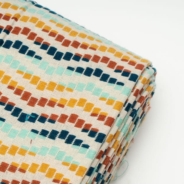 Multi Colour Cotton Jacquard Fabric