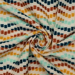 Multi Colour Cotton Jacquard Fabric
