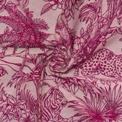 Pink Colour Cotton Jacquard Fabric