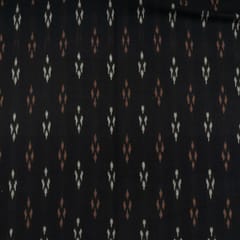 Black Colour Cotton Ikat Fabric