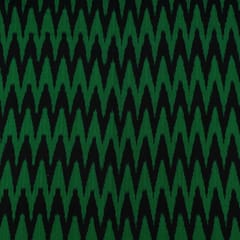 Black with Green Colour Cotton Ikat Fabric