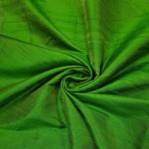 Parrot Green Colour 70 Gm Raw Silk Fabric