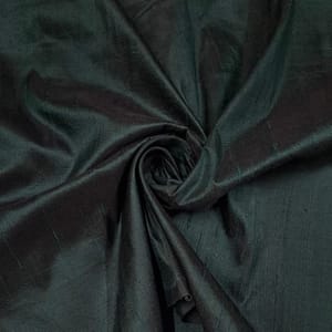 Dark Green Colour 100 Gm Raw Silk Fabric