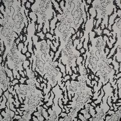 Black Colour Net Embroidered Fabric