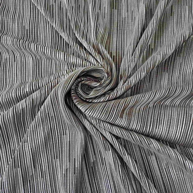 Dark Olive Colour Pleated Fabric