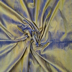 Mustard Green Colour 70 Gm Two Tone Raw Silk Fabric