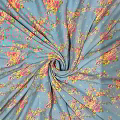 Multi Colour Georgette Printed Fabric