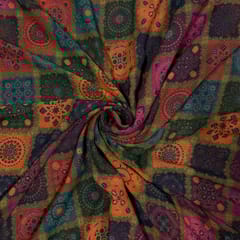 Multi Colour Georgette Printed Fabric