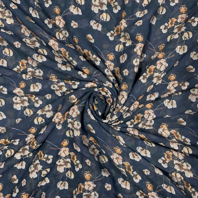 Multi Colour Georgette Printed Fabric