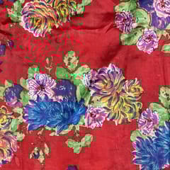 Multi Colour Pure Silk Printed Fabric