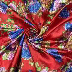 Multi Colour Pure Silk Printed Fabric