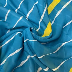 Blue Colour Georgette Printed Fabric