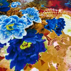 Multi Colour Crepe Printed Fabric