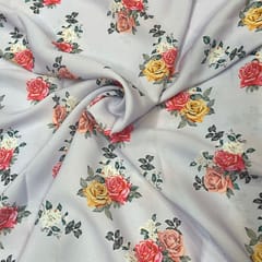 Multi Colour Crepe Printed Fabric