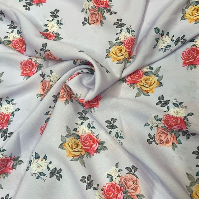 Multi Colour Crepe Printed Fabric