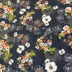 Multi Colour Crepe Printed Fabric