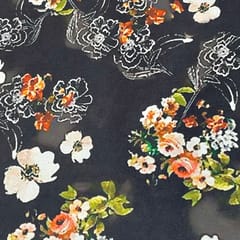 Multi Colour Crepe Printed Fabric