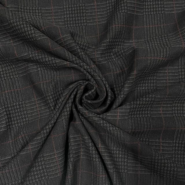 Black Colour Woolen Printed Fabric