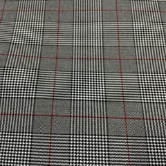 Grey Colour Woolen Printed Fabric