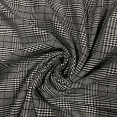 Dark Grey Colour Woolen Printed Fabric