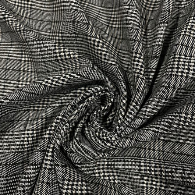 Dark Grey Colour Woolen Printed Fabric