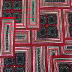 Red Colour Woolen Printed Fabric