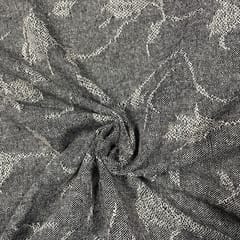 Grey Colour Woolen Printed Fabric