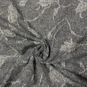 Grey Colour Woolen Printed Fabric