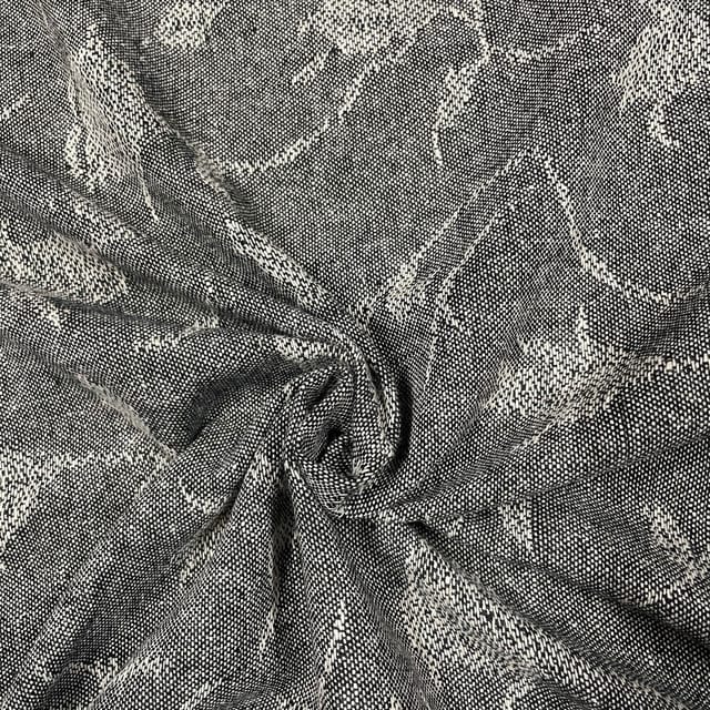 Grey Colour Woolen Printed Fabric