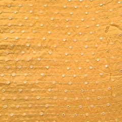 Yellow Colour Mysor Silk Embroidered Fabric