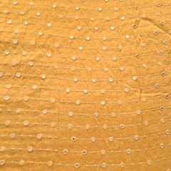 Yellow Colour Mysor Silk Embroidered Fabric
