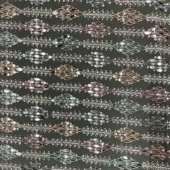 Pista Green Colour Georgette Embroidered Fabric