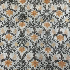Beige Colour Semi Tussar Printed Fabric