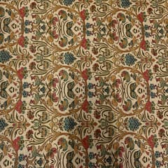 Beige Colour Poly Tussar Printed Fabric